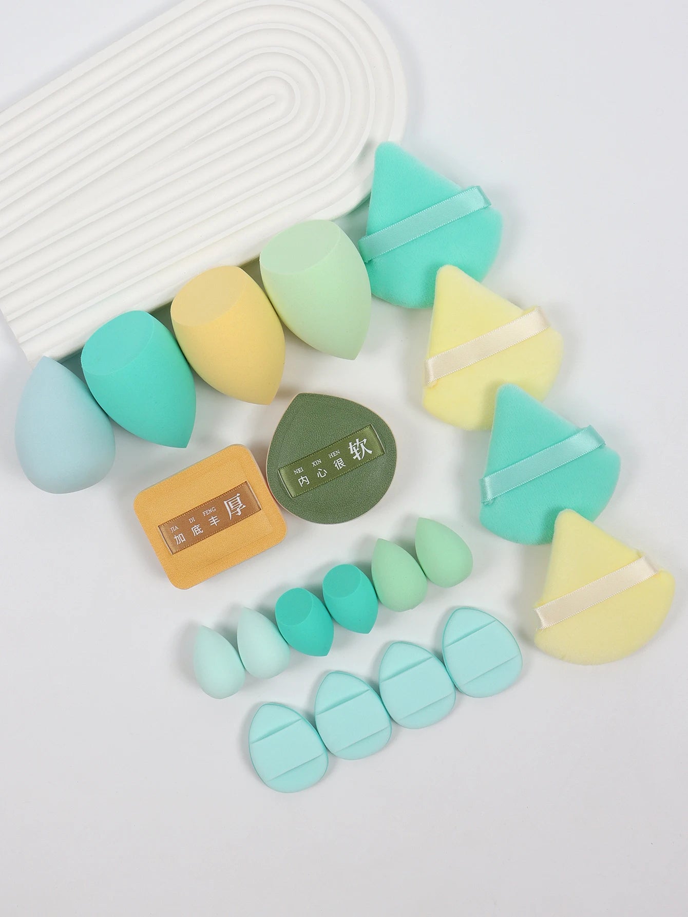 Pink Makeup Sponge & Puff Set (20pcs)