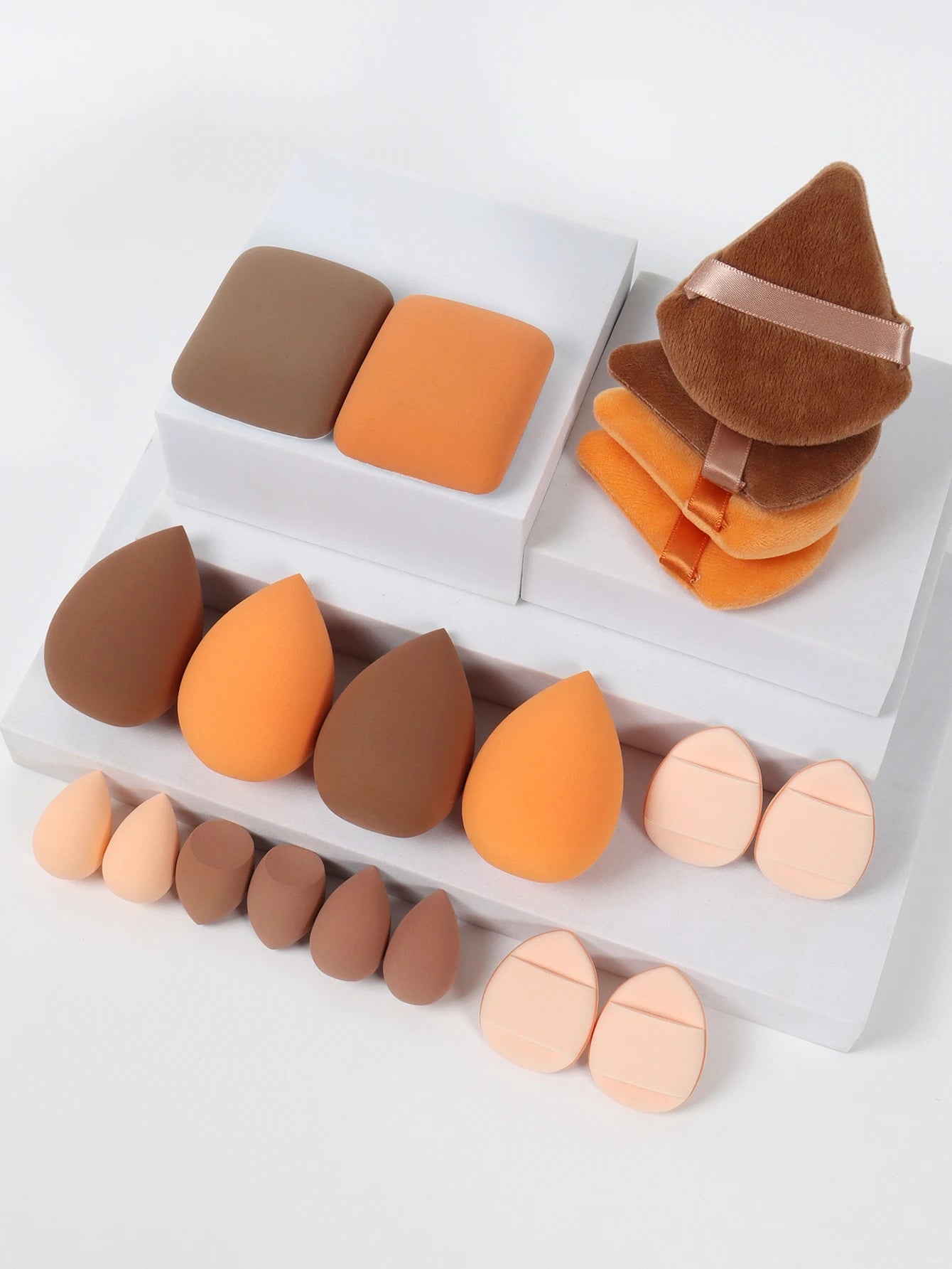 Pink Makeup Sponge & Puff Set (20pcs)